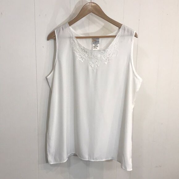 Vintage Elite International White Camisole size 20 - Picture 1 of 4